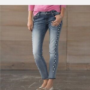 DRIFTWOOD Blue Straight-Leg Jeans with Side Button Accents